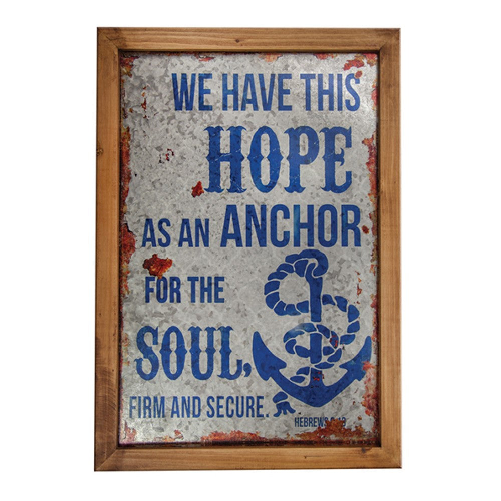 Hope Anchor Wood/Metal Word Sign