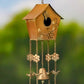 Set of 6 Assorted Style Hanging Birdhouse Wind Chimes