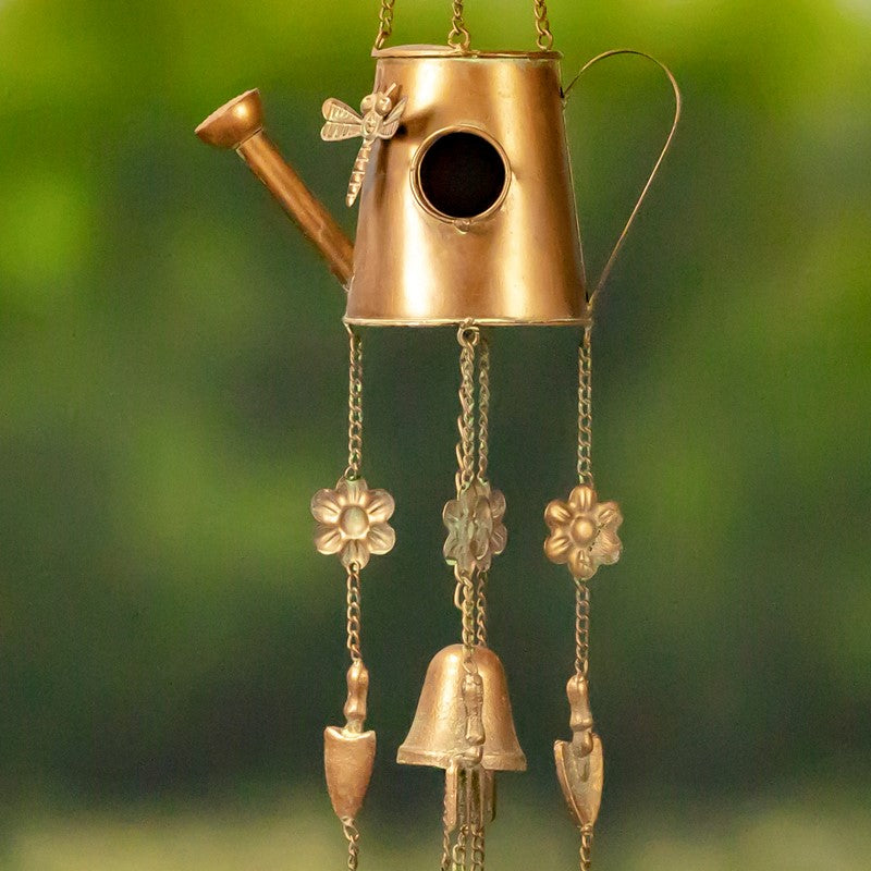 Set of 6 Assorted Style Hanging Birdhouse Wind Chimes