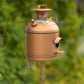 63 inch Tall Old Style Milk Can Birdhouse Garden Stake in Antique Copper