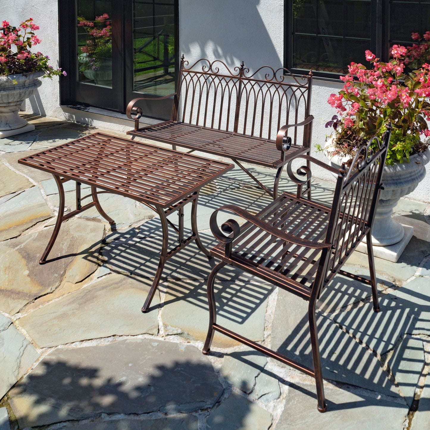 Valley Forge Iron Garden Table in Antique Bronze