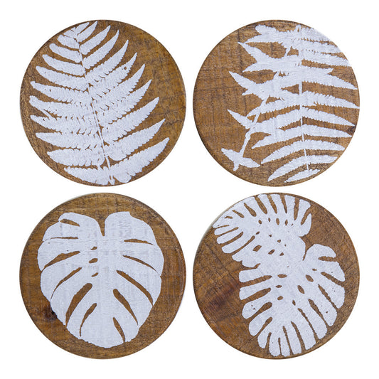 Ferns Wood Coaster Set of 4