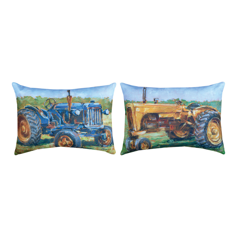 Blue Tractor Climaweave Pillow 18"x13"