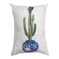 Cacti In Blue Pot1 - 13X18 Climawave Pillow Indoor/Outdoor