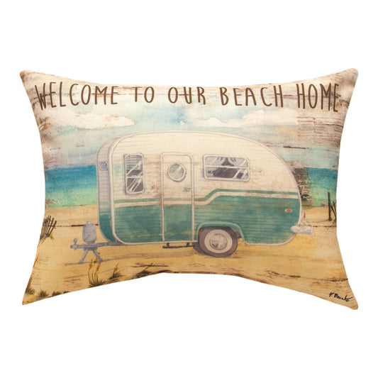 Camping Welcome.Beach House Pillow 18"x13"