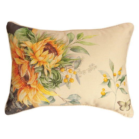 Sunflower Fields -Mnk-Rectangle 18x13 Pillow Indoor/Outdoor