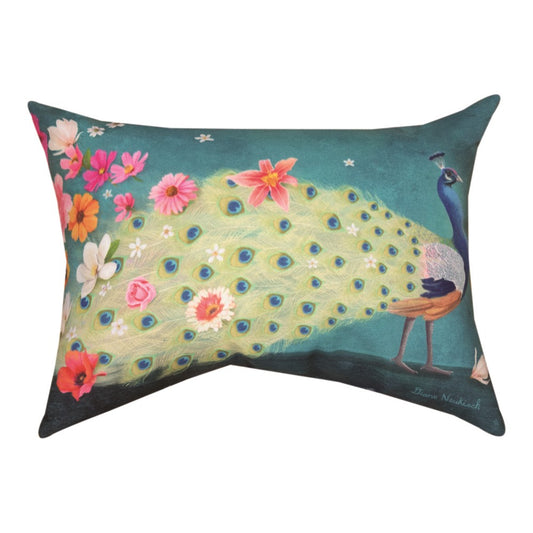 Peacock Garden Climaweave Pillow 18"X13"