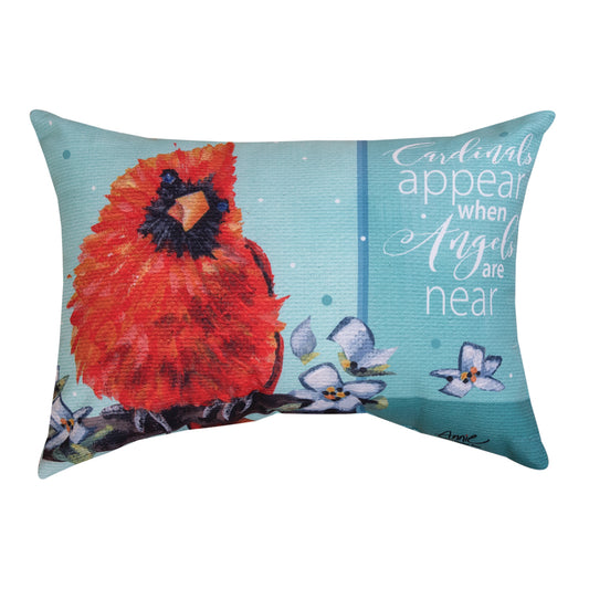 When A Cardinal Appears Flower Climaweave Pillow 18"x13" Indoor/Outdoor