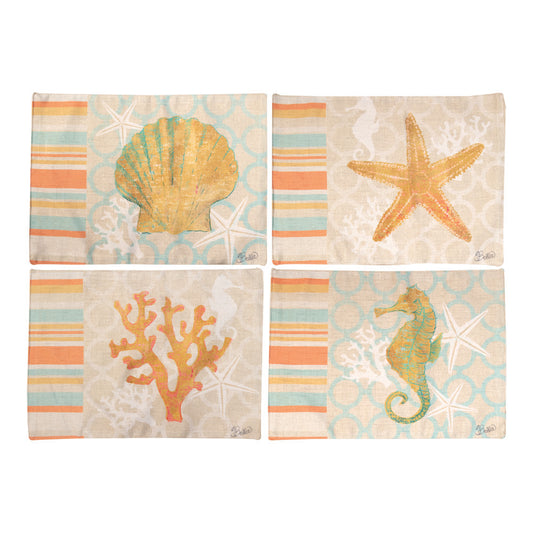 Beach Linen Collection Placemats Set of 4