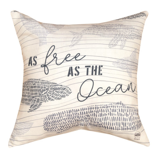 As Free As The Ocean Climaweave Pillow 18" Indoor/Outdoor