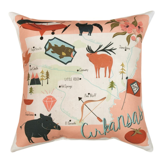 Arkansas Map Climaweave Pillow 18" Indoor/Outdoor