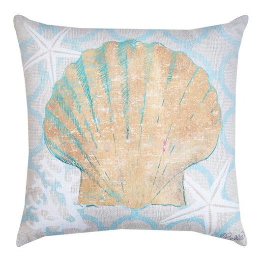 Beach Linen Scallop Climaweave Pillow 18" Indoor/Outdoor