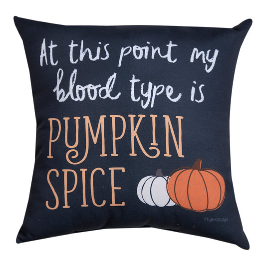 Blood Type Pumpkin Climaweave Pillow 18" Indoor/Outdoor