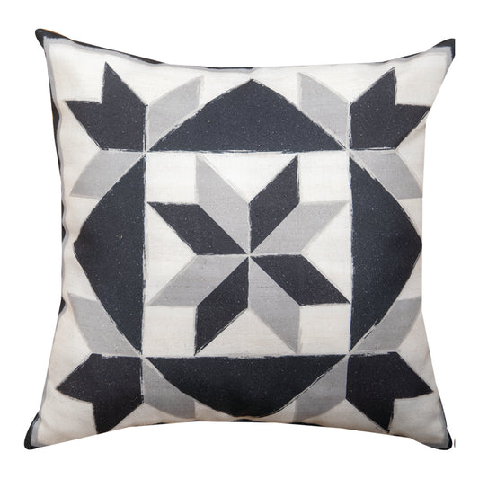 Black And White Quilt Blocks Climaweave Pillow 18" Indoor/Outdoor