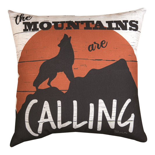 Cabin Life Mountains Climaweave Pillow 18" Indoor/Outdoor