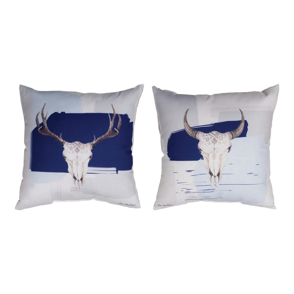 Colored Steer Head Ii 18X18 Climaweave Pillow Indoor/Outdoor