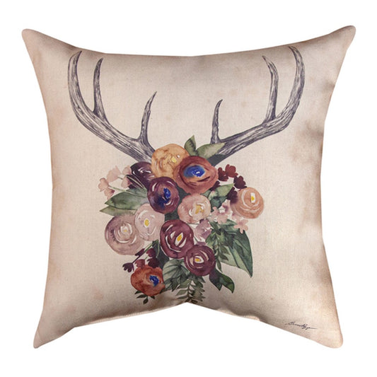 Flower Antlers Climaweave Pillow18" Indoor/Outdoor