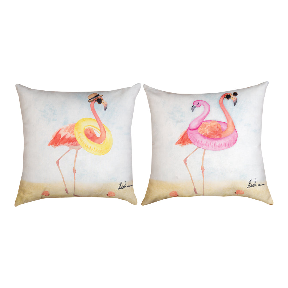 Floatie Flamingo Climaweave Pillow 18" Indoor/Outdoor