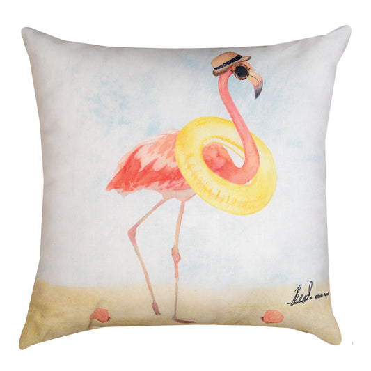 Floatie Flamingo Climaweave Pillow 18" Indoor/Outdoor