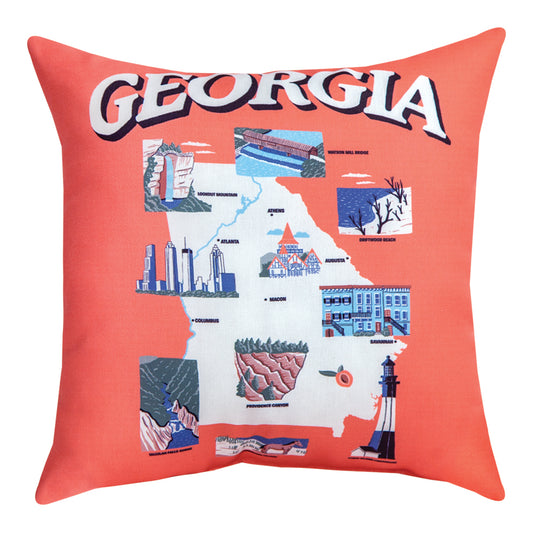 Georgia Map Climaweave Pillow 18" Indoor/Outdoor