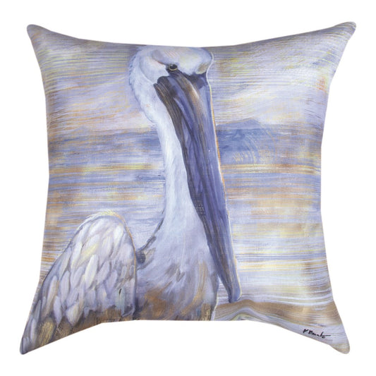 Golden Salty Pelican Climaweave Pillow 18" Indoor/Outdoor