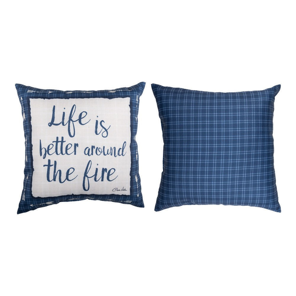 Smore's Please- Life Is Better Around The Fire 18 inch Pillow Climaweave Indoor/Outdoor