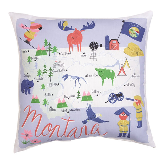 Montana Map Climaweave Pillow  18" Indoor/Outdoor