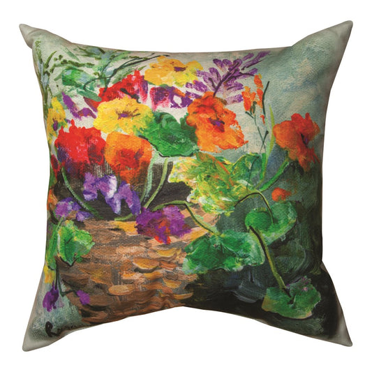 Nasturtium Basket Climaweave Pillow 18" Indoor/Outdoor