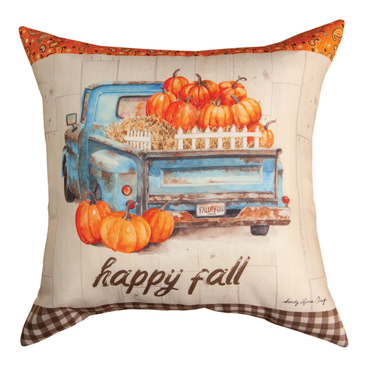 Pumpkin Truck Climaweave Pillow 18" Indoor/Outdoor