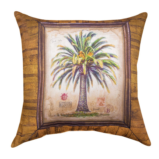 Palm Trees Brown Climaweave Pillow 18" Indoor/Outdoor