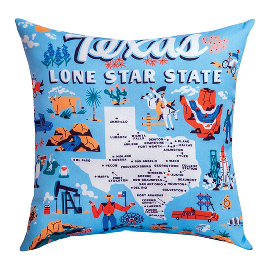 Texas Map Climaweave Pillow 18" Indoor/Outdoor