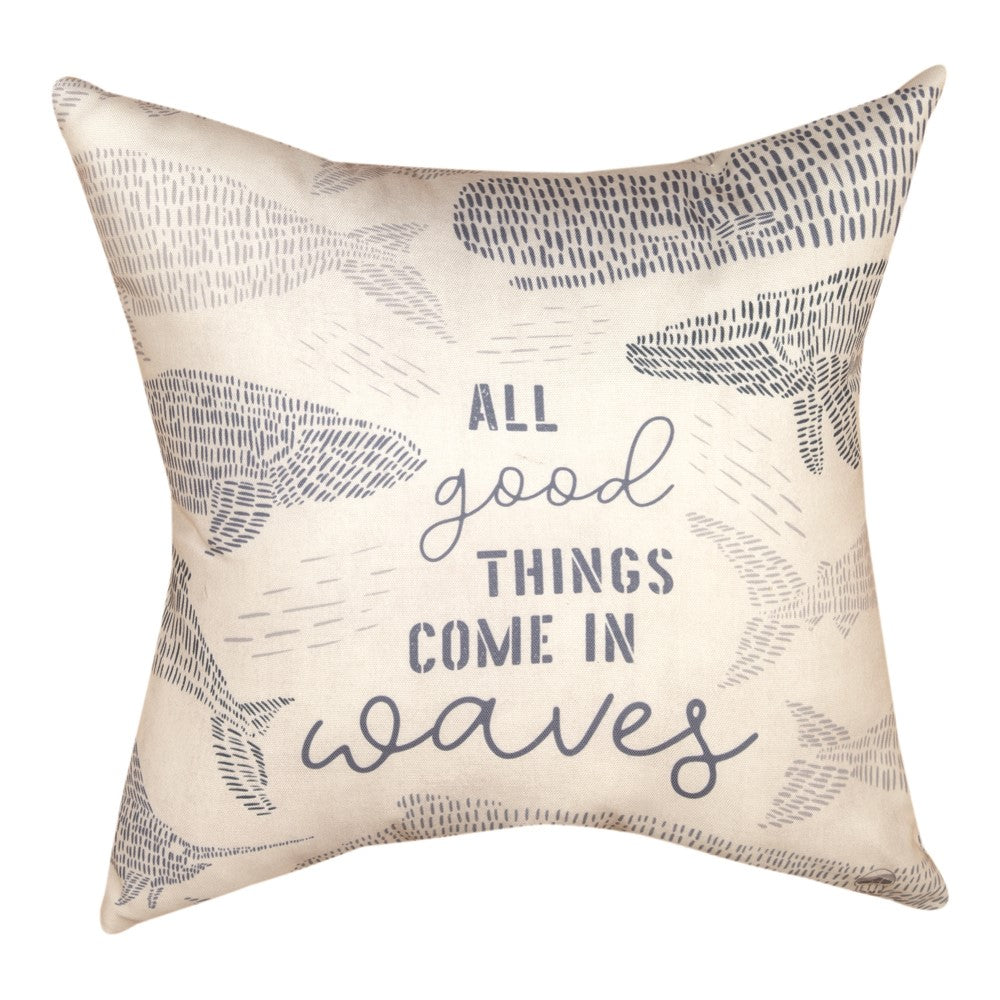 Comes In Waves Climaweave Pillow 18" Indoor/Outdoor