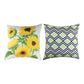 Zig Zag Sunflowers White 18x18 inch Pillow Climaweave Indoor/Outdoor