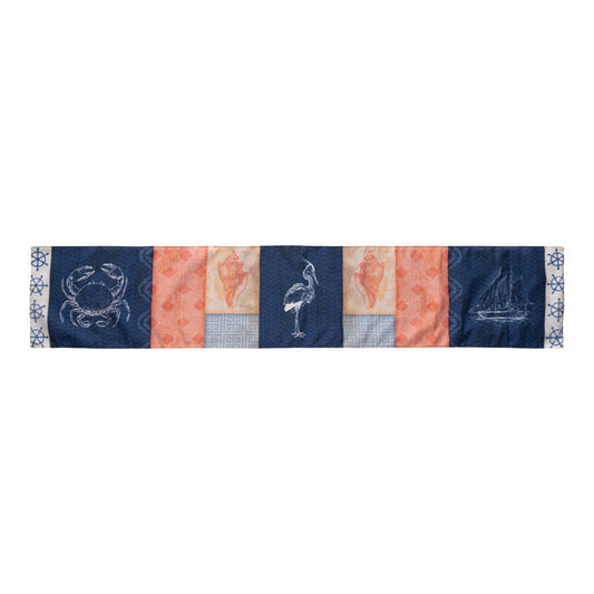 Table Runner Nautical Wonder Navy & Coral Runner 72 inch Tapestry