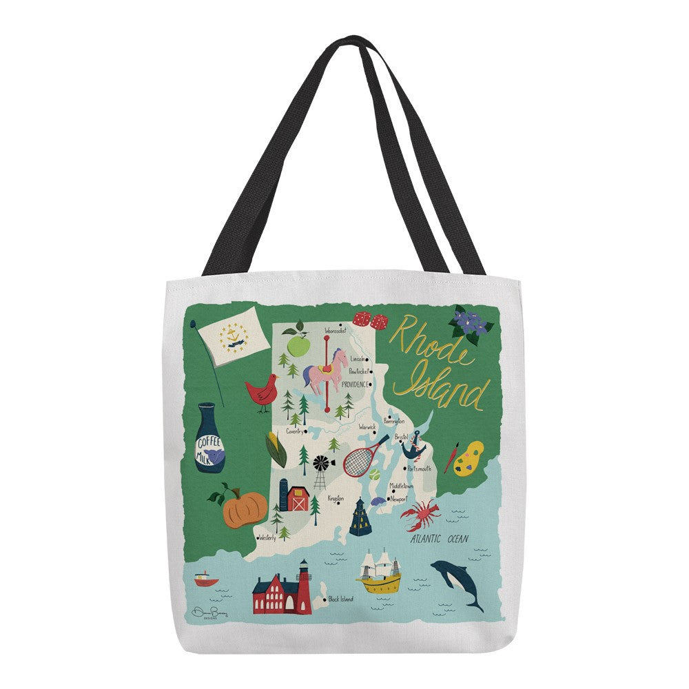 Rhode Island Map 18 inch Printed Tote