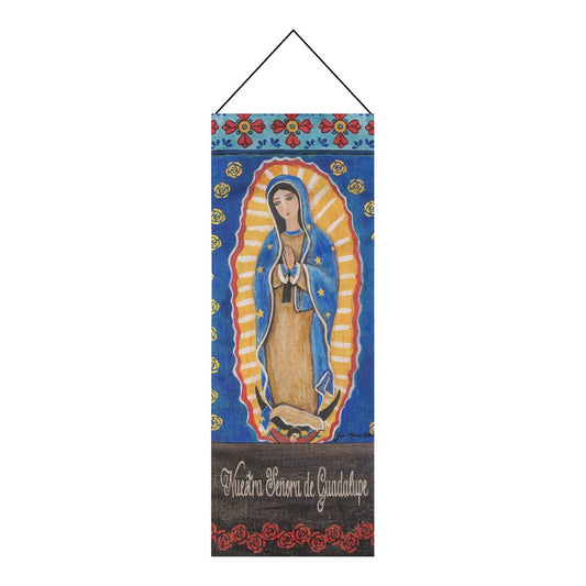 Our Lady Spanish Wall Panel 13x36 Tapestry