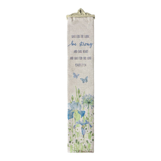 Wait For The Lord Woven Bell Pull 9x41 Tapestry