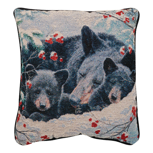 Cozy Bear 17X17 Woven  Pillow