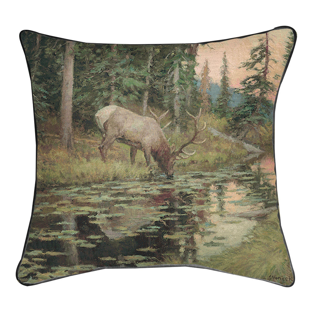 Forest Pool Woven Pillow 17"x17" Throw Pillow