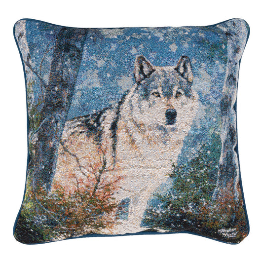 Snowy Silence 17X17 Woven Tapestry Pillow