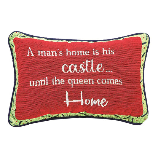 A Man's Castle Word Pillow 12.5"x8" Throw Pillow