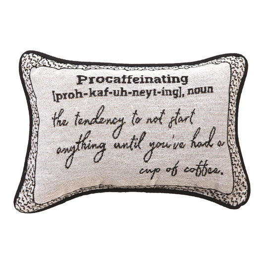 Procaffeinating Word Pillow 12.5"x8" Throw Pillow