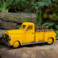 Vintage Style Iron Pickup Truck in Antique Yellow