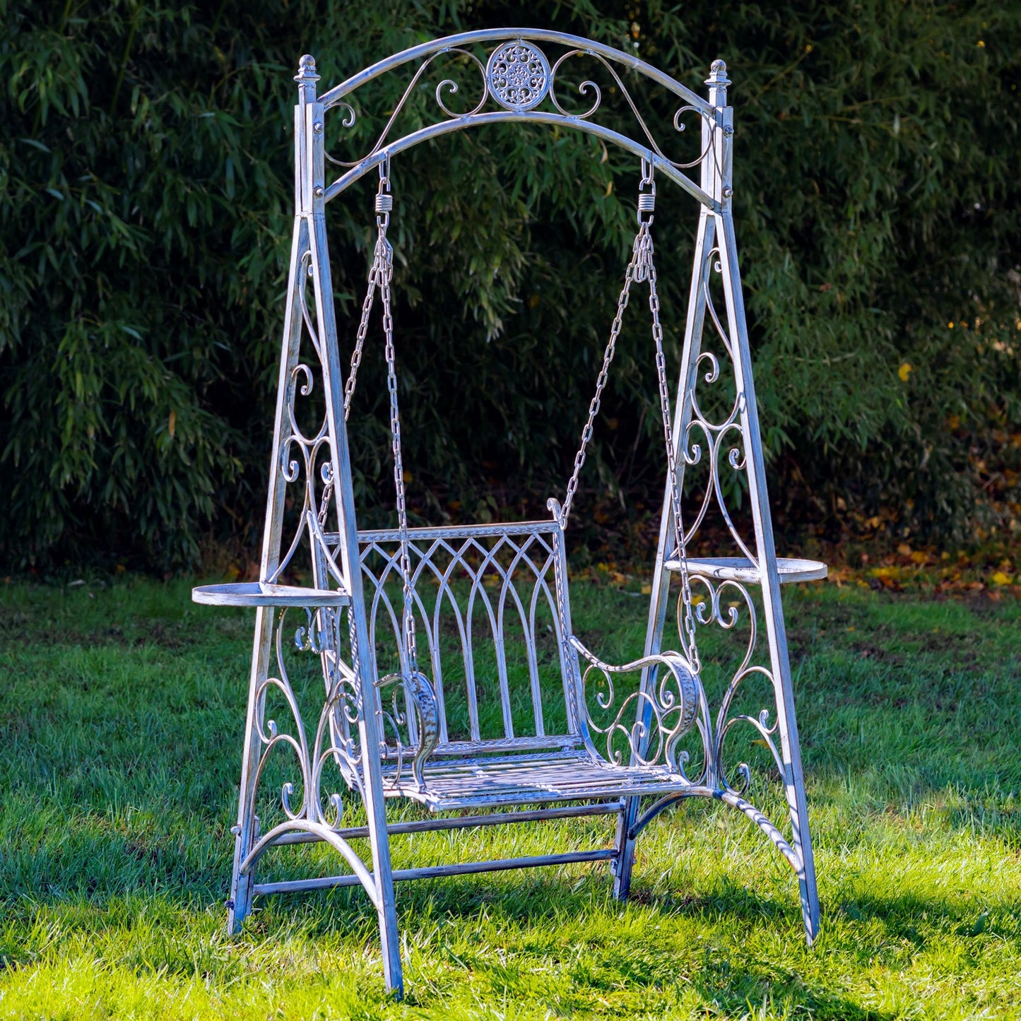 New York Iron Swing Chair in Blue/Bronze