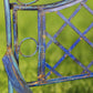 Stephania Victorian-Style Iron Garden Bench in Antique Blue