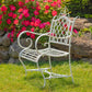 Stephania Victorian-Style Iron Garden Armchair in Antique White