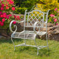 Stephania Victorian-Style Iron Garden Armchair in Antique White