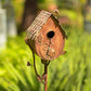 Country Style Iron Birdhouse Stake Farm House