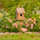 Country Style Iron Birdhouse Stake Chimney House