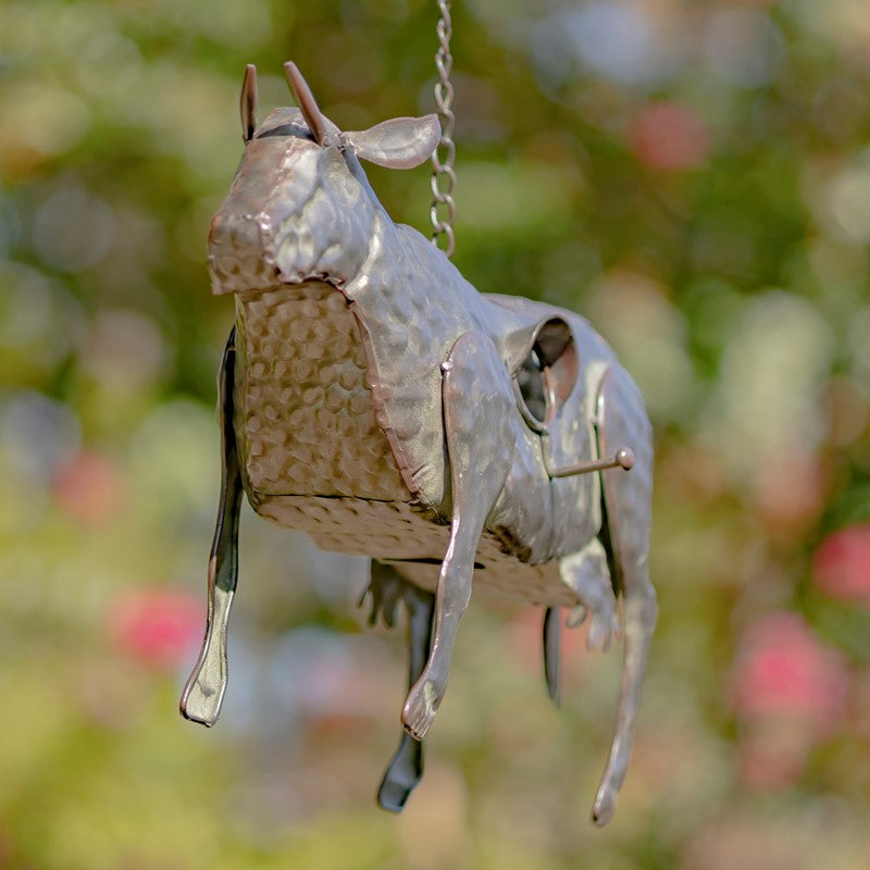 Galvanized Hanging Animal Birdhouse - Cow